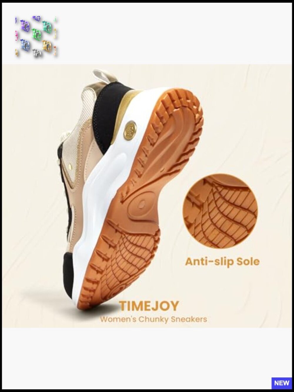 Chunky Platform Sneakers Retro Tennis Shoes Non-Slip Lace-Up Cushion Walking - Picture 3 of 7
